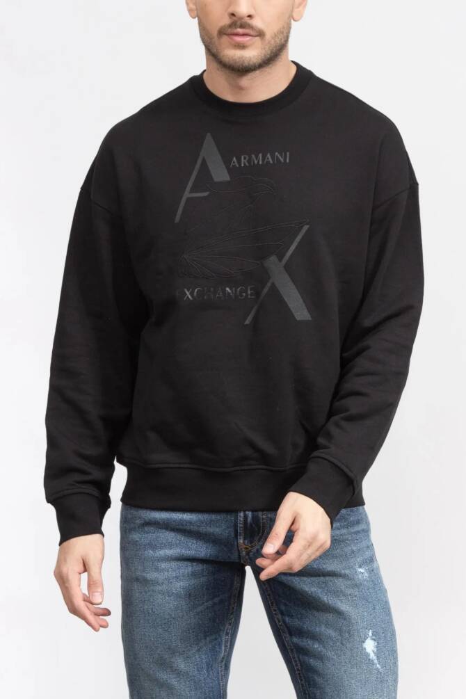 Armani Exchange Erkek Sweatshirt Siyah 6RZMAMZJ9KZ - 1