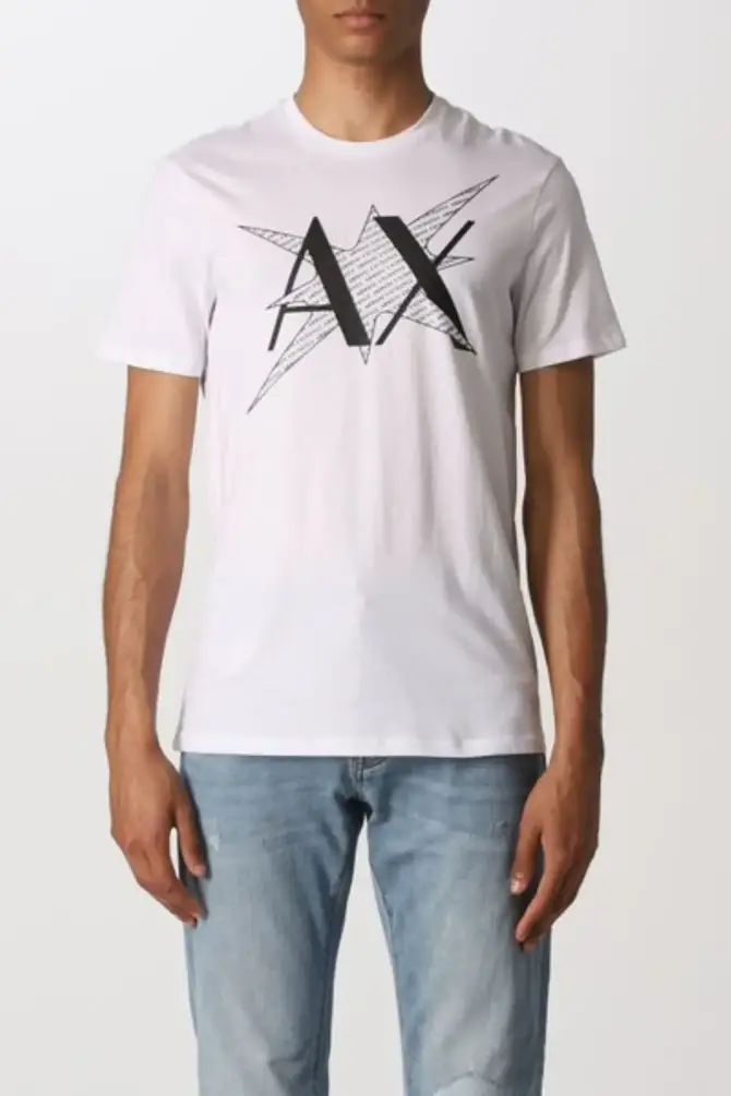 Armani Exchange Erkek Tişört Beyaz 3LZTFDZJ8EZ - 1