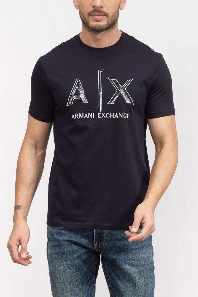 Armani Exchange Erkek Tişört Lacivert 3RZTRCZJ9AZ - 1