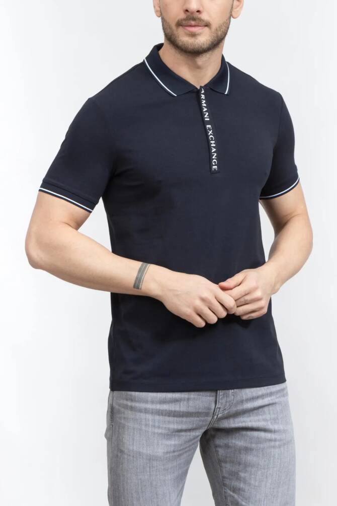 Armani Exchange Erkek Tişört Lacivert 8NZF71ZJQCZ - 1