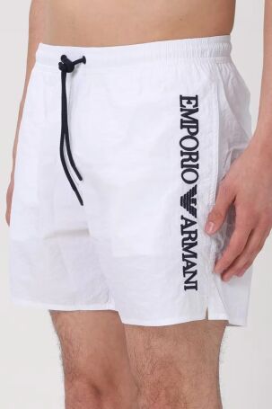 Emporio Armani Erkek Deniz Şortu Beyaz - 1