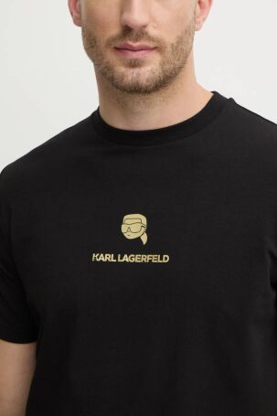 Karl Lagerfeld Erkek Bisiklet Yaka T-Shirt Siyah 755461551235 T-SHIRT CREWNECK - 2