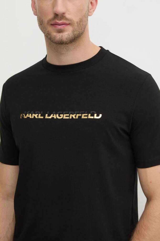 Karl Lagerfeld Erkek Bisiklet Yaka T-Shirt Siyah 755462551235 T-SHIRT CREWNECK - 2