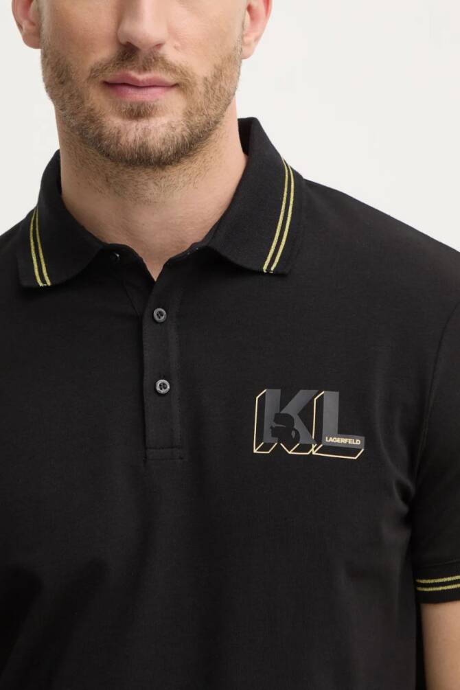 Karl Lagerfeld Erkek Polo Yaka T-Shirt Siyah 745462551235 POLO - 2