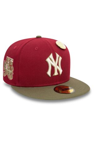 New Era Mlb Contrast Pin 59Fifty Neyyan Car 712 Şapka Koyu Kırmızı - 2