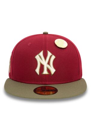 New Era Mlb Contrast Pin 59Fifty Neyyan Car 712 Şapka Koyu Kırmızı - 3