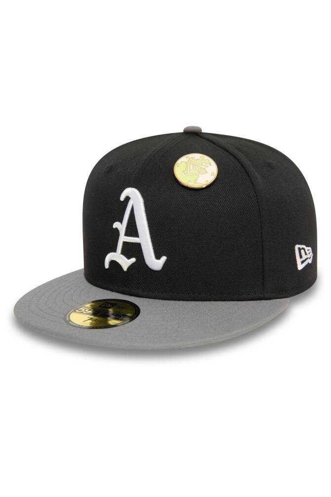 New Era Mlb Contrast Pin 59Fifty Oakath Blk 712 Şapka Siyah - 1