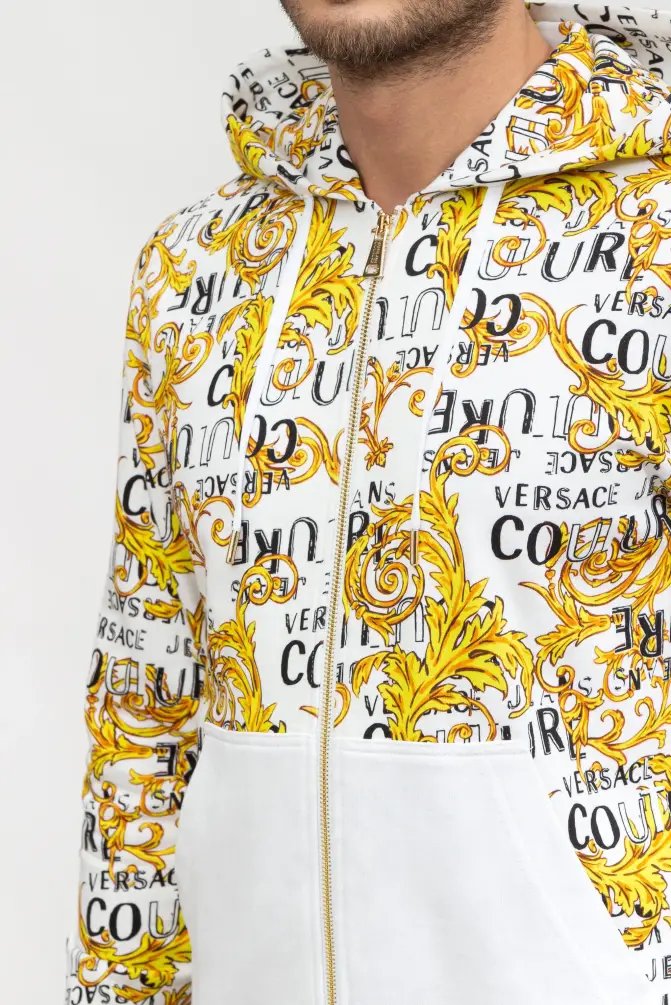 Versace Jeans Couture Erkek Sweatshirt Beyaz/Altın - 2