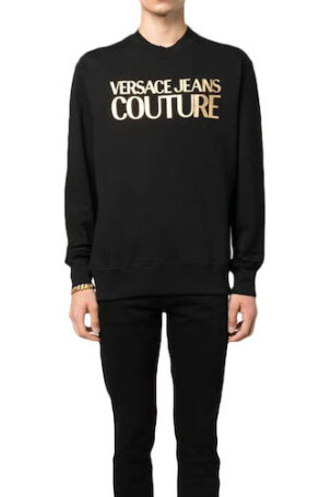 Versace Jeans Couture Erkek Sweatshirt Siyah/Altın - 4