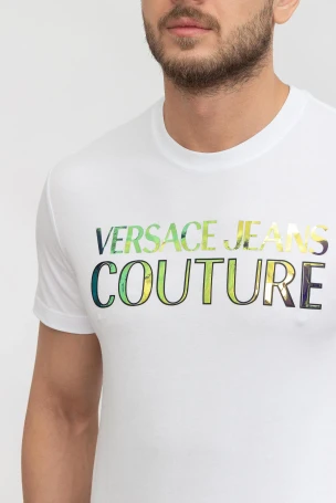 Versace Jeans Couture Erkek Tişört Beyaz/Altın - 2