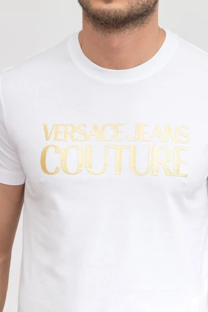 Versace Jeans Couture Erkek Tişört Beyaz/Altın - 2