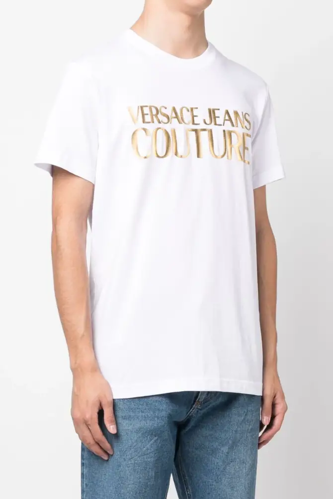 Versace Jeans Couture Erkek Tişört Beyaz/Altın - 2