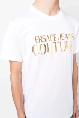 Versace Jeans Couture Erkek Tişört Beyaz/Altın - 4