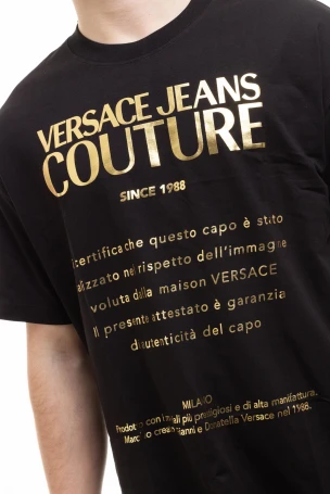 Versace Jeans Couture Erkek Tişört Siyah/Altın - 1