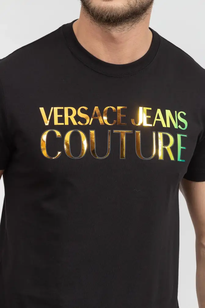 Versace Jeans Couture Erkek Tişört Siyah/Altın - 2