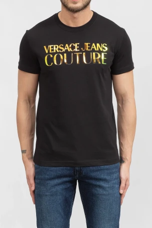 Versace Jeans Couture Erkek Tişört Siyah/Altın - 3