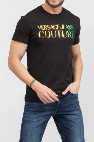 Versace Jeans Couture Erkek Tişört Siyah/Altın - 1