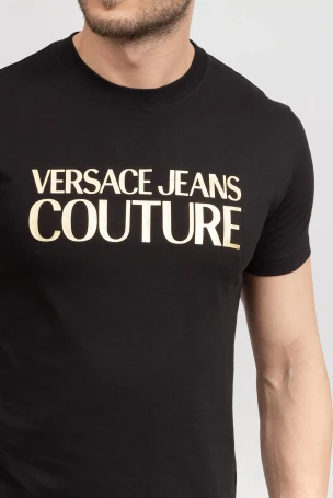 Versace Jeans Couture Erkek Tişört Siyah/Altın - 2