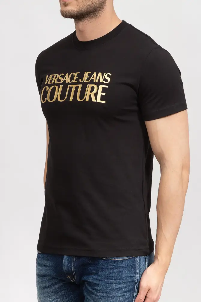 Versace Jeans Couture Erkek Tişört Siyah/Altın - 1