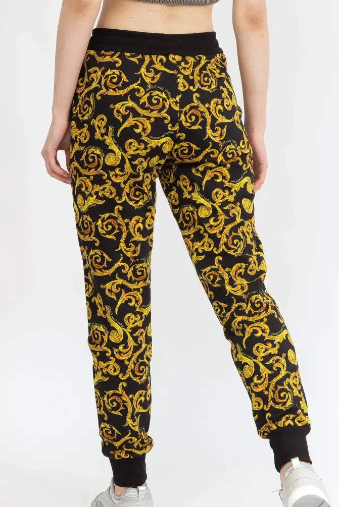 Versace Jeans Couture Kadın Pantalon Siyah/Altın - 4