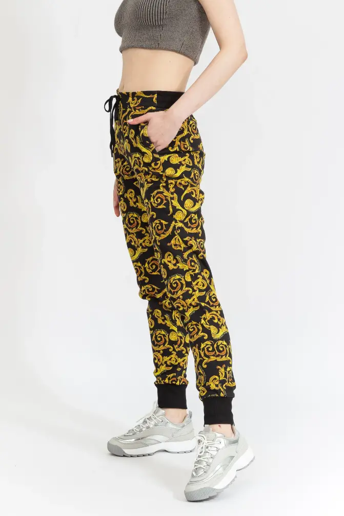 Versace Jeans Couture Kadın Pantalon Siyah/Altın - 3