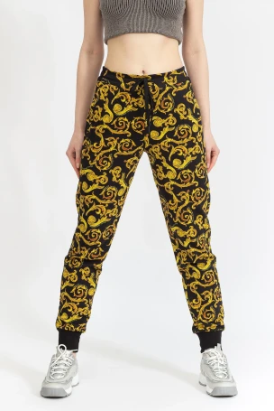 Versace Jeans Couture Kadın Pantalon Siyah/Altın - 1