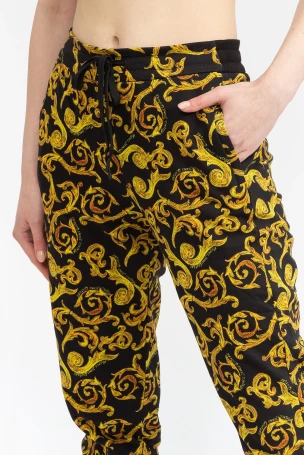 Versace Jeans Couture Kadın Pantalon Siyah/Altın - 2