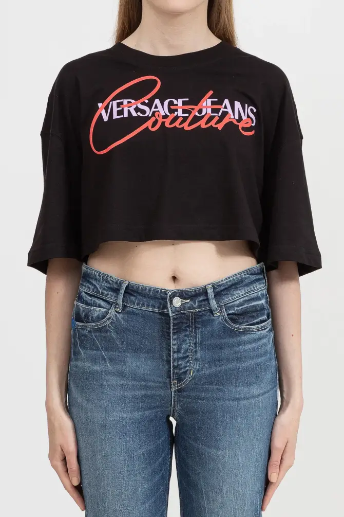 Versace Jeans Couture Kadın Tişört Siyah - 2