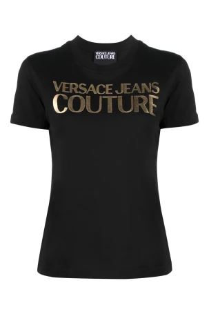 Versace Jeans Couture Kadın Tişört Siyah/Altın - 2