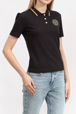 Versace Jeans Couture Kadın Tişört Siyah/Altın - 3