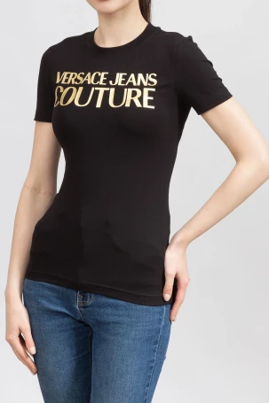 Versace Jeans Couture Kadın Tişört Siyah/Altın - 2